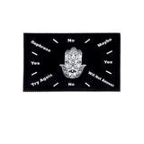 Pendulum mat with Hand of Compassion design for dowsing, divination practice, and pendulum readings.