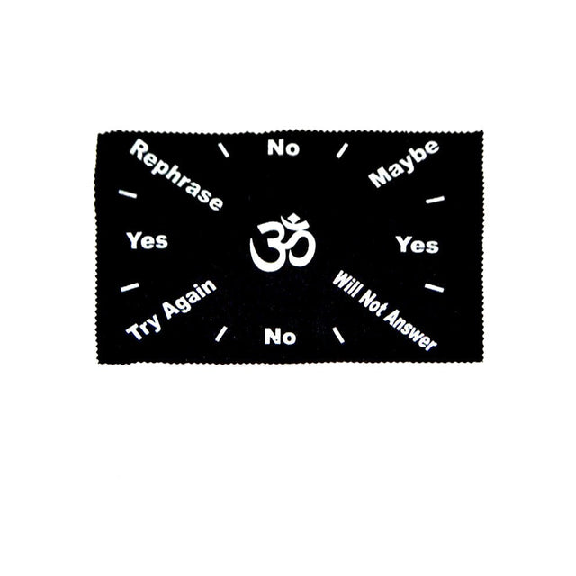 Pendulum mat with Om symbol design for dowsing, divination practice, and pendulum readings.
