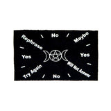 Pendulum mat with pentacle and triple moon design for dowsing, divination practice, and pendulum readings.