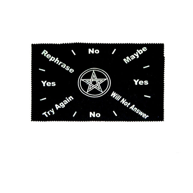 Pendulum mat with pentacle design for dowsing, divination practice, and pendulum readings.