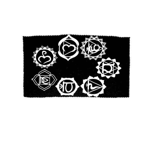 Pendulum mat with seven chakras design for dowsing, divination practice, and pendulum readings.