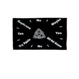Pendulum mat with triquetra design for dowsing, divination practice, and pendulum readings.