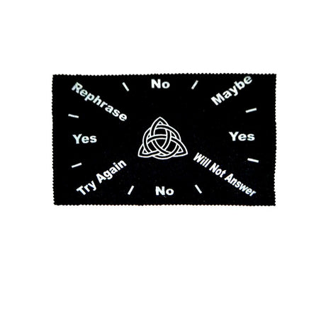 Pendulum mat with triquetra design for dowsing, divination practice, and pendulum readings.