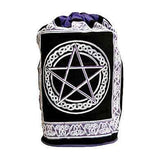 Pentacle backpack canvas bag for everyday carry, school, and pagan-themed accessories.