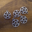 Pentacle charm for jewelry making, meditation malas, and spiritual accessories.