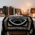Pentacle Gold and Silver Altar Cloth altar cloth for ritual altar setup, spiritual ceremonies, and sacred space decoration.