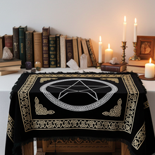 Pentacle Gold and Silver Altar Cloth altar cloth for ritual altar setup, spiritual ceremonies, and sacred space decoration.