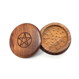Pentacle Herb Grinder hardwood two-piece grinder for herb preparation, spiritual practice, and daily use.