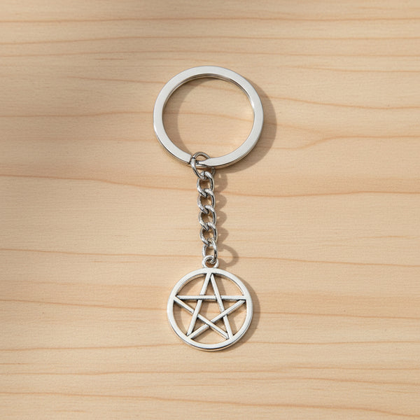 Pentacle keychain accessory for keys, bags, and everyday spiritual carry.
