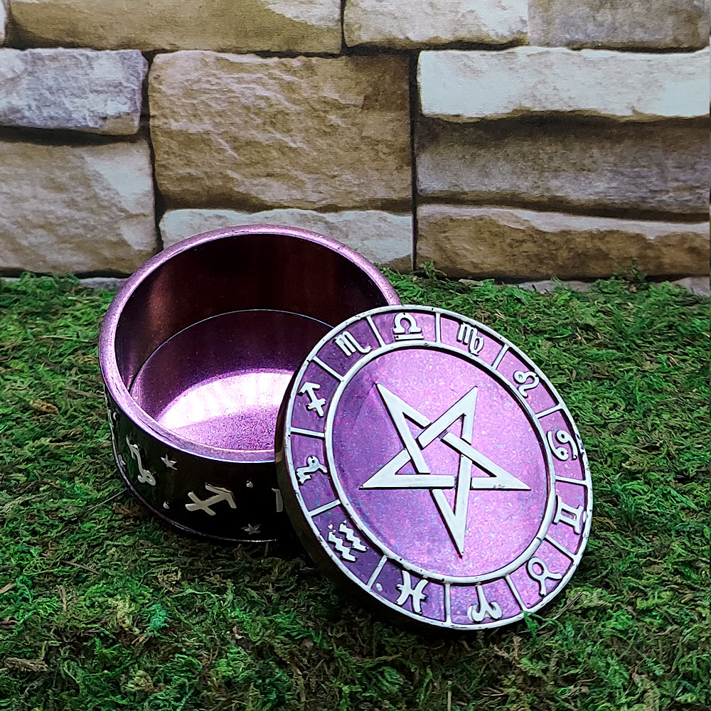Pentacle symbol small storage box for keeping rings, tokens, and ritual items safely contained.
