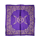 Pentacle Triple Moon altar cloth 21 x 21 inch square cloth for altar decor, ritual setup, and spiritual practice.