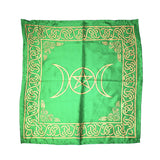 Pentacle Triple Moon ritual altar cloth for ceremonial altar setup, spellcasting, and devotional use.