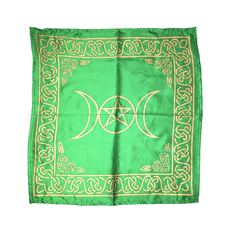 Pentacle Triple Moon ritual altar cloth for ceremonial altar setup, spellcasting, and devotional use.