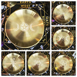 Pentagram altar ritual tray for holding candles, incense, crystals, and ceremonial tools during spiritual practice.