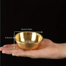 Pentagram brass altar bowl metal offering bowl for spellwork, ritual practice, and sacred altar use.
