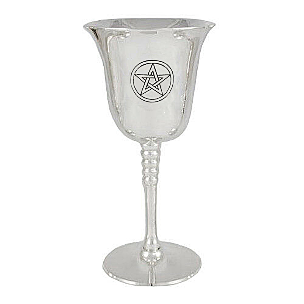 Pentagram chalice 6 inches for ritual drinking vessel, altar decor, and ceremonial use.