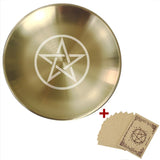 Pentagram magic ritual tray for spellcasting, altar preparation, and sacred object placement.
