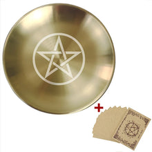Pentagram magic ritual tray for spellcasting, altar preparation, and sacred object placement.