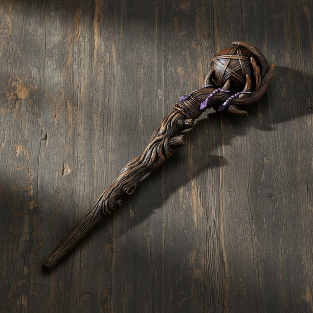 Pentagram magical wand ritual tool for spell work, energy direction, and altar ceremonies.