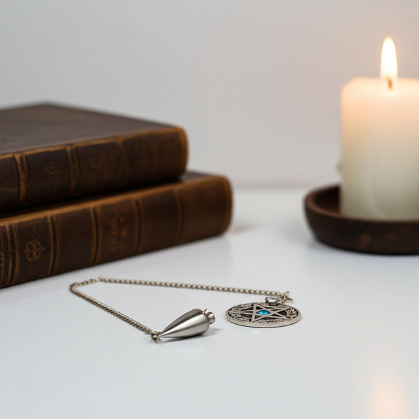 Pentagram pendulum divination tool for spiritual guidance, dowsing, and energy reading.