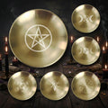 Pentagram Ritual Altar brass finished plate for altar decoration, ritual work, and ceremonial use.