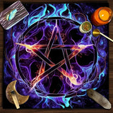 Pentagram altar cloth fabric tablecloth for spiritual ceremonies, tarot practice, and sacred altar use.