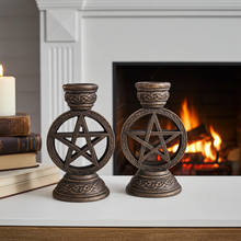 Pentagram Candle Holders set of 2 tealight candle holders for meditation, ceremonial display, and spiritual home decor.