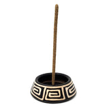 Peruvian ceramic burner side view showing hand-painted design.