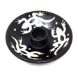 Peruvian ceramic gecko bowl front view for smudging, offerings, and decorative altar use.