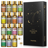 PHATOIL essential oils gift set bottles for massage blends, diffuser use, and soothing aromatherapy practice.