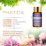 PHATOIL essential oils set with 15 bottles for diffuser blending, air freshening, and calming aromatherapy sessions.