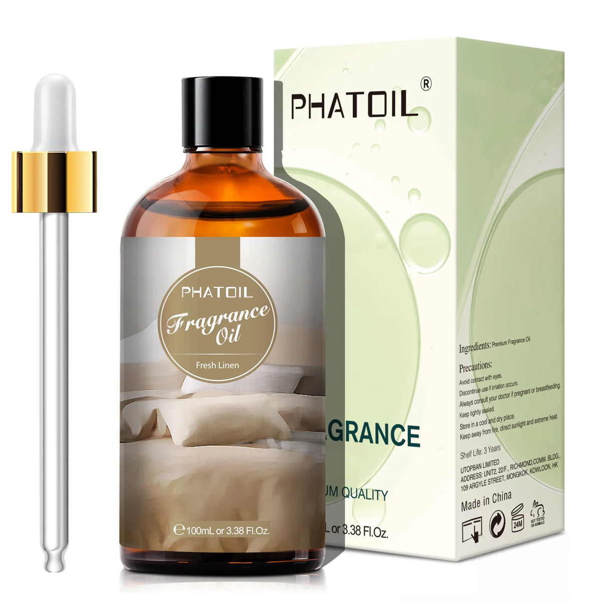 PHATOIL White Musk fragrance oil bottle for room scenting, diffuser use, and relaxing home fragrance.