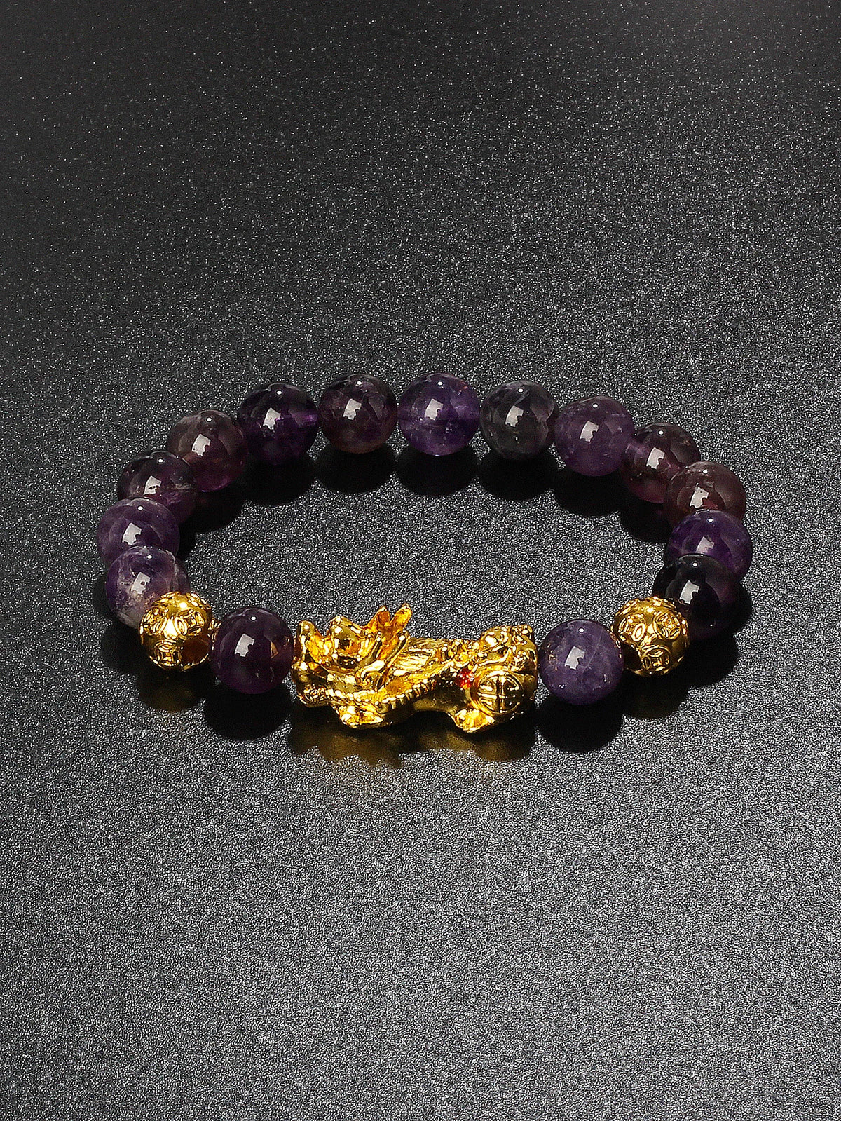 Pi Xiu charm Obsidian money bracelet for wealth attraction, protective energy, and feng shui styling.