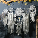 Piece Boho Macramé Dream Catcher Set macramé wall hanging set for bedroom decor, cozy room styling, and boho interior decorating.