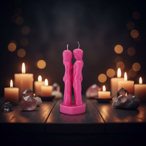 Pink Face to Face Lovers candle for romantic home decor, gifting, and ambient room styling.