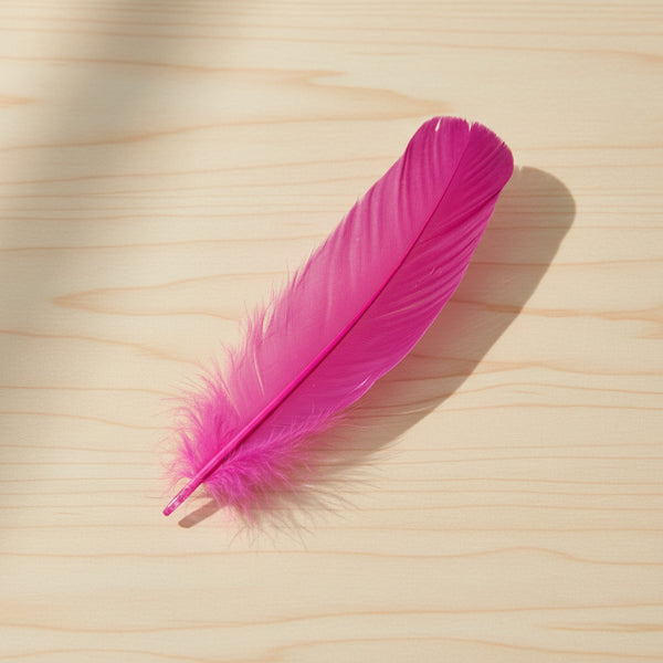 Pink Feather 12 inch decorative feather for craft projects, costume design, and event decoration.