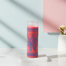 Intranquil Spirit pink glass jar candle for altar rituals, prayer sessions, and spiritual work.