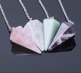 Pink Quartz Crystal Pendulum for dowsing, divination, and energy work.