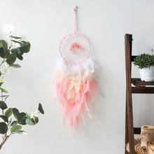 Pink Tree of Life dream catcher nursery wall accent for baby room decor, soft interior styling, and peaceful space design.