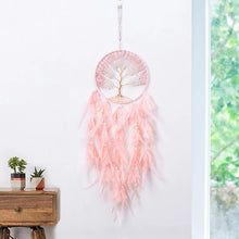 Pink Tree of Life wall hanging art for home decor, bedroom wall styling, and boho decorative use.