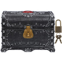 Pirate style lockable vintage treasure chest container for party props, candy storage, and themed event use.