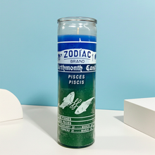 Pisces Zodiac 7 Day Candle glass candle for prayer, intention setting, and astrological spiritual practice.