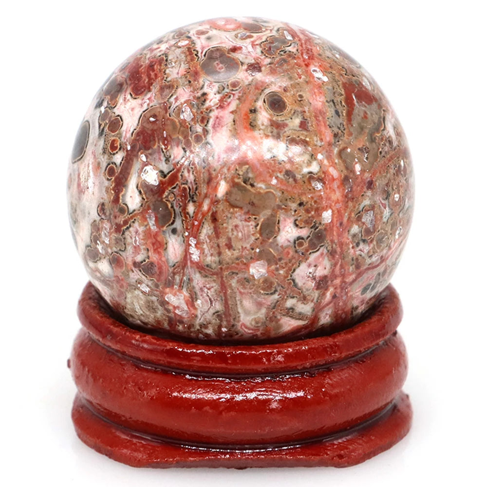 Polished 7 Chakra natural crystal ball gemstone sphere for reiki healing, chakra balancing, and altar use.