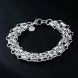 Polished 925 sterling silver chain bracelet for refined everyday wear, occasion styling, and gift use.