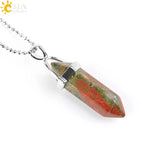 Polished crystal bullet necklace pendant for fashion jewelry wear, crystal gifting, and everyday use.