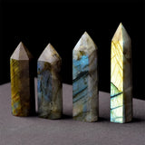 Polished Natural Labradorite healing wand for reiki sessions, meditation focus, and energy healing rituals.