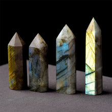 Natural Labradorite Crystal Healing Wand labradorite crystal wand for aura protection and shamanic practice.
