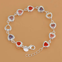 Polished 925 Sterling Silver Heart Chain Bracelet link bracelet for elegant accessorizing, casual wear, and jewelry layering.
