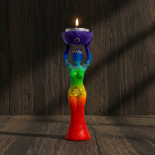 Polyresin tealight holder Chakra Goddess front view for candle display, altar decor, and meditation spaces.