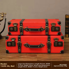 Portable retro solid wood storage container with handle for carrying small tools, craft materials, and personal belongings.